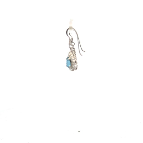 Designer Sterling Silver & Blue Topaz Teardrop Shaped Pierced Hook Earrings! 173 - Picture 2 of 6